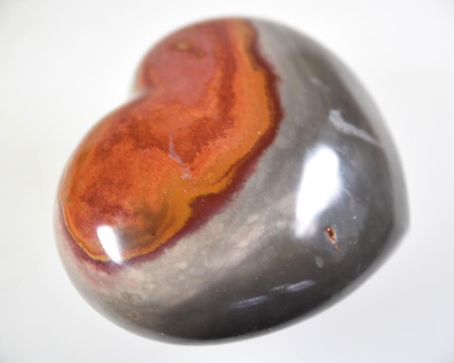 Large Polychrome Jasper Crystal Heart 8.6cm