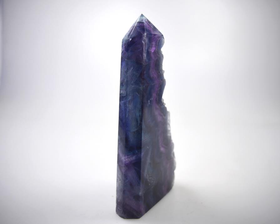 Large Rainbow Fluorite Crystal Wave Point 16.8cm