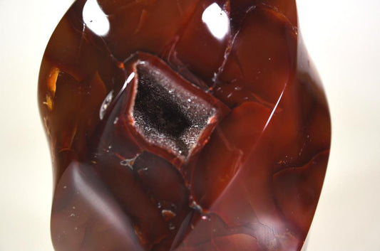 Large Druzy Carnelian Crystal Flame Shape 11.8cm