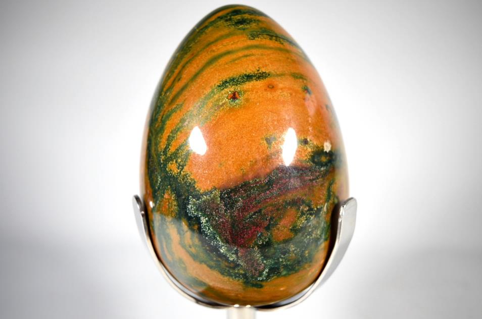 Large Fancy Jasper Mounted Crystal Egg 23cm