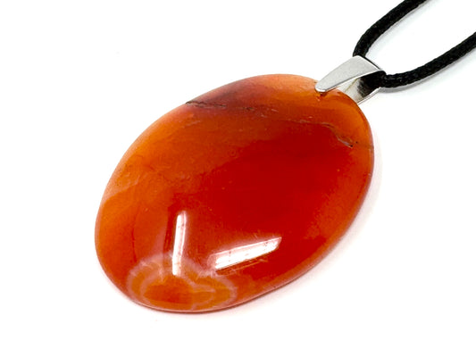 Large Carnelian Pendant Oval 4.6cm