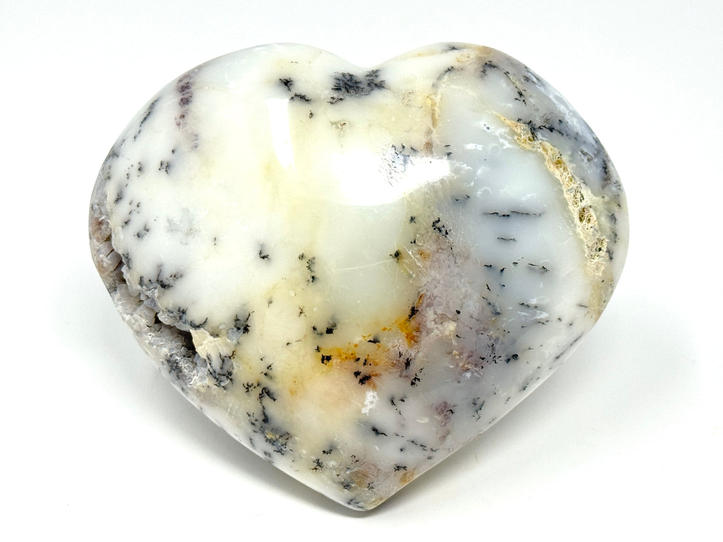 Large Dendritic Opal Crystal Heart 9.8cm