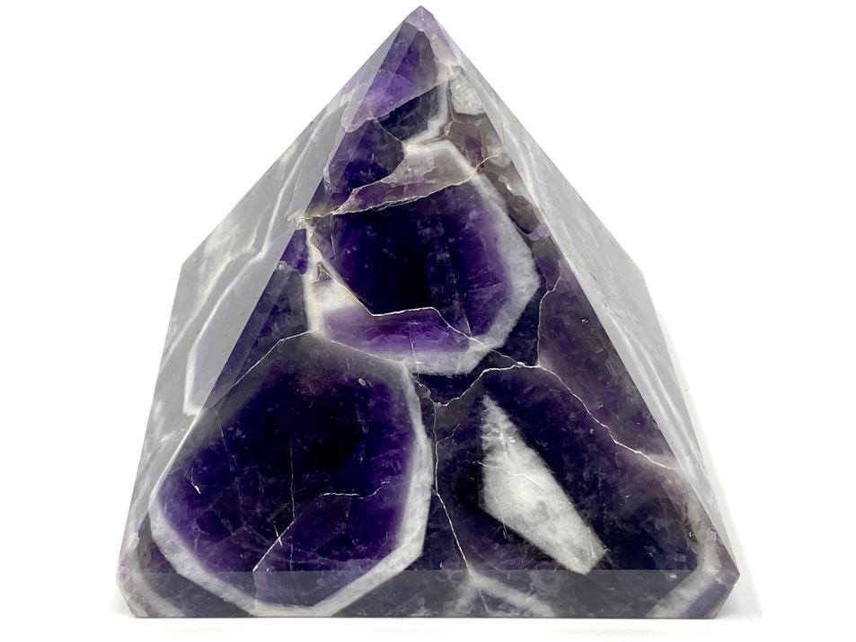 Large Chevron Amethyst Crystal Pyramid 8.1cm