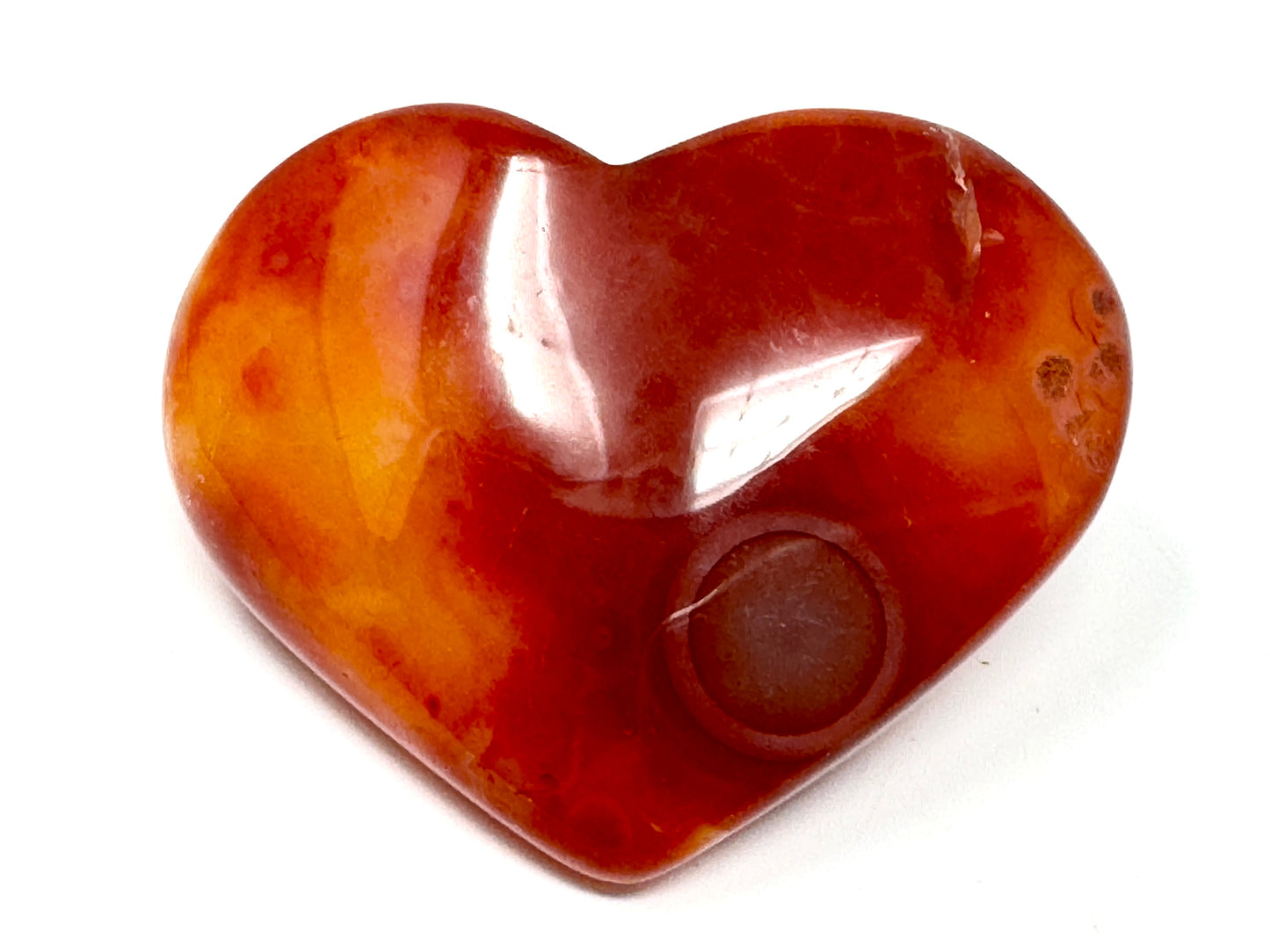 Druzy Carnelian Geode Crystal Heart 5cm