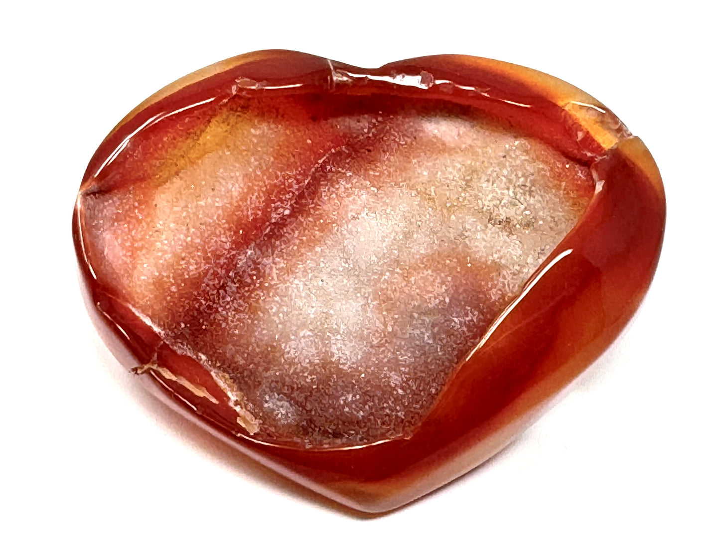 Druzy Carnelian Geode Crystal Heart 7.4cm