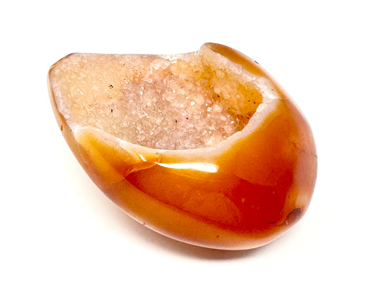 Druzy Carnelian Geode Crystal Pebble 7.6cm