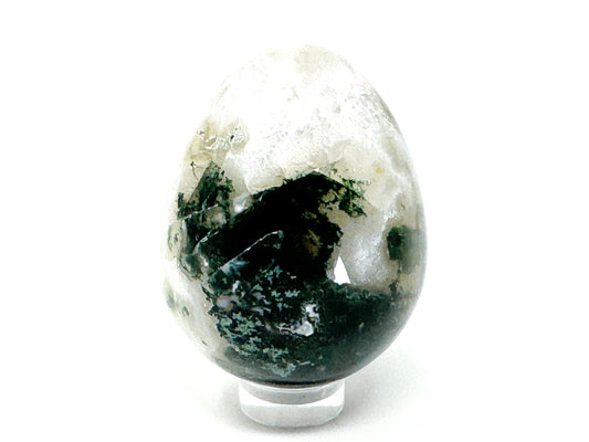 Druzy Moss Agate Crystal Egg 5.1cm