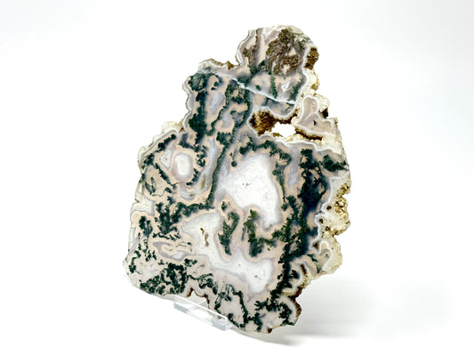 Druzy Moss Agate Crystal Slice 17cm