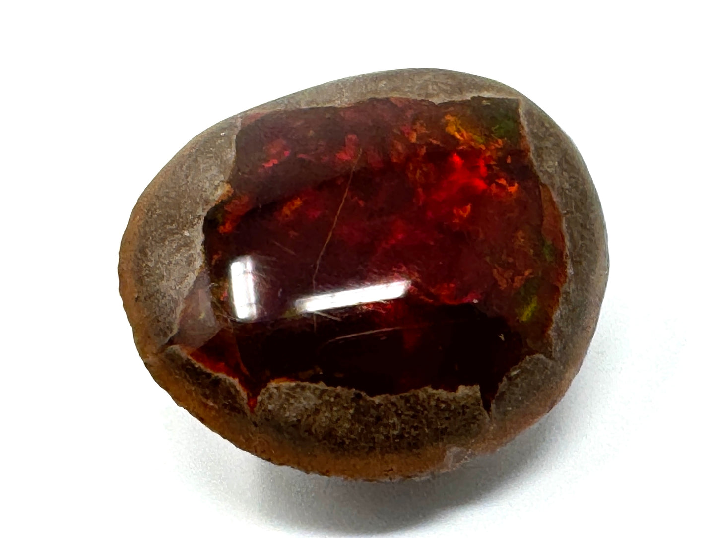 Ethiopian Shewa Opal: Polished Chocolate Opal Gemstone 7.92