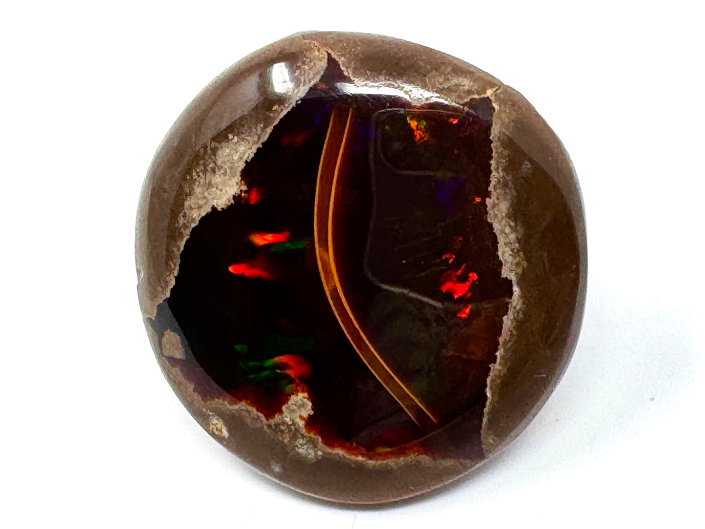 Ethiopian Shewa Opal: Polished Chocolate Opal Gemstone 14.71 grams