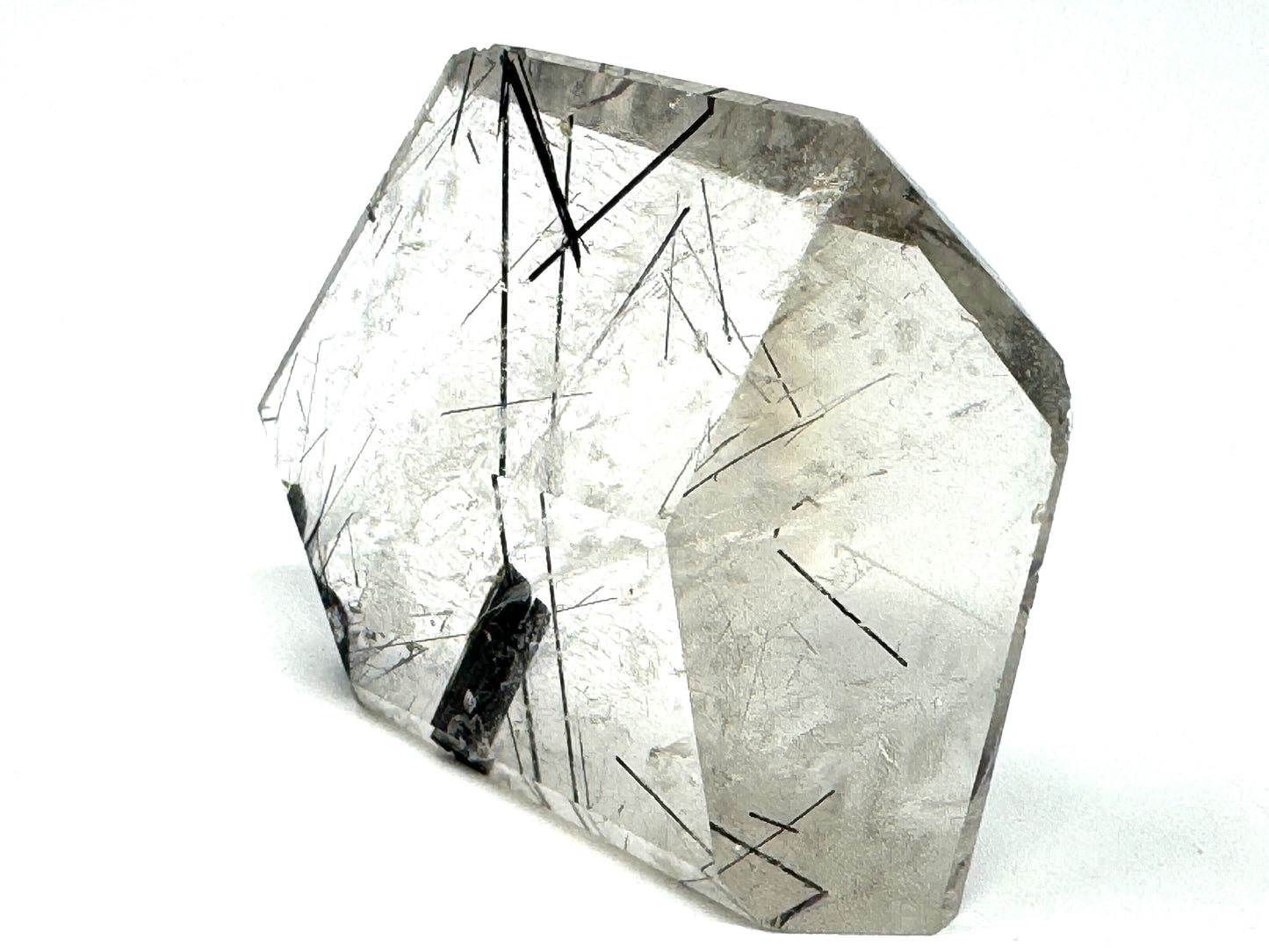Faceted Quartz With Tourmaline Crystal 6.4cm