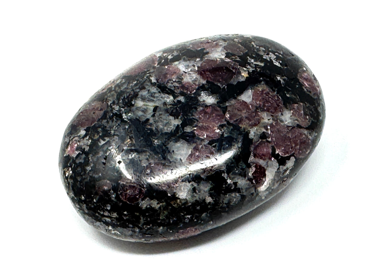 Garnet in Black Tourmaline Crystal Pebble 5.9cm