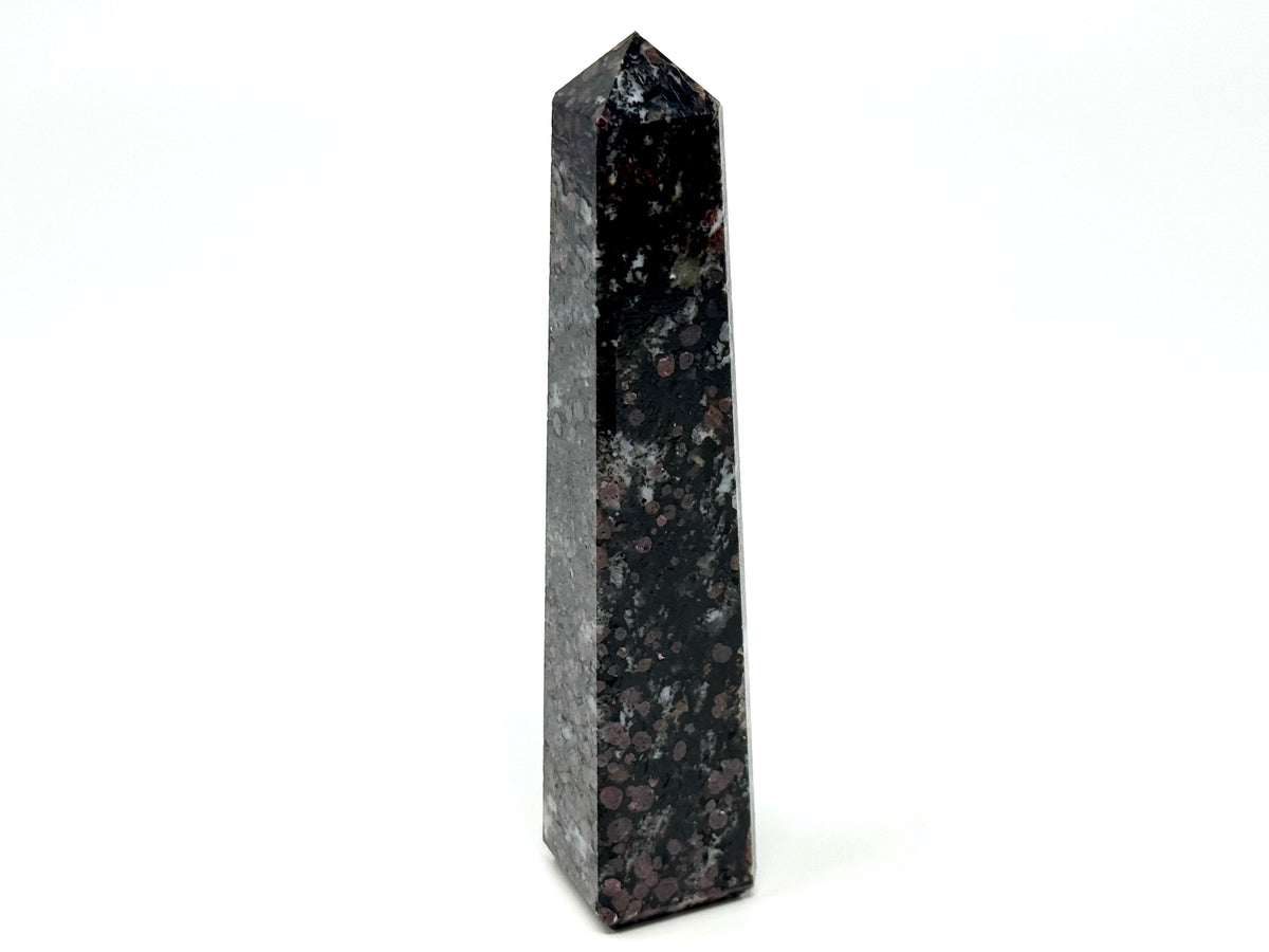 Garnet in Black Tourmaline Crystal Tower 11cm