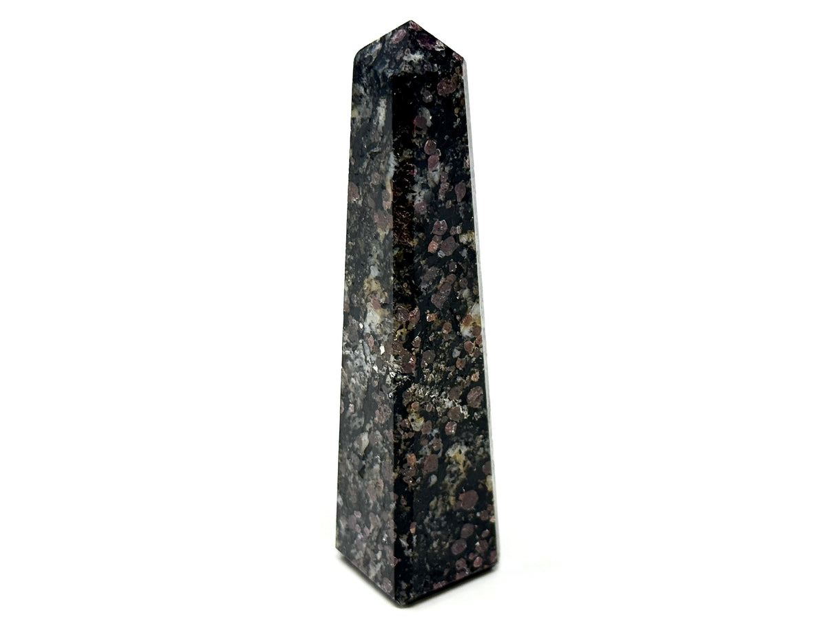 Garnet in Black Tourmaline Crystal Tower 9.2cm
