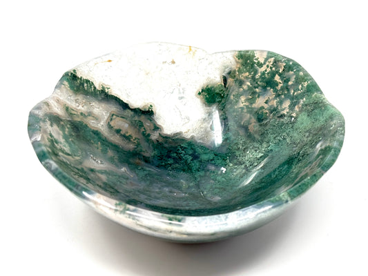 Moss Agate Crystal Bowl 14.9 cm