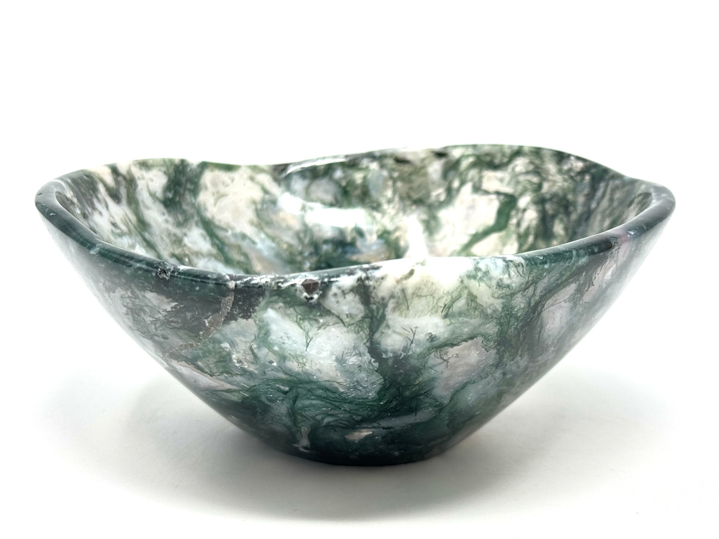 Moss Agate Crystal Bowl 12.5cm