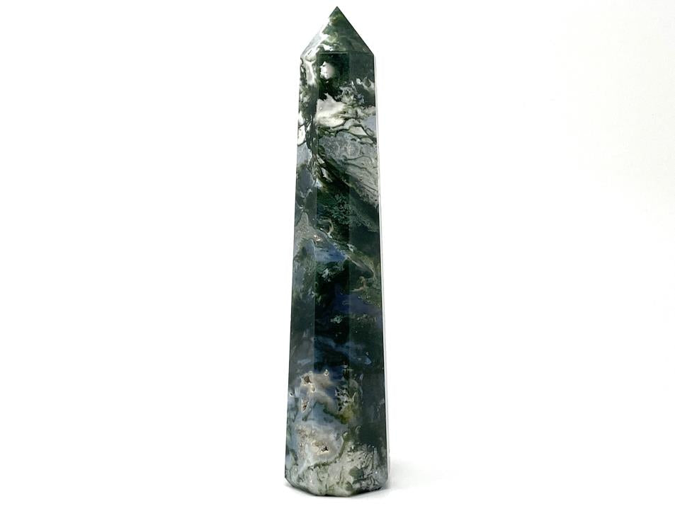 Large Druzy Moss Agate Crystal Point 20.3cm