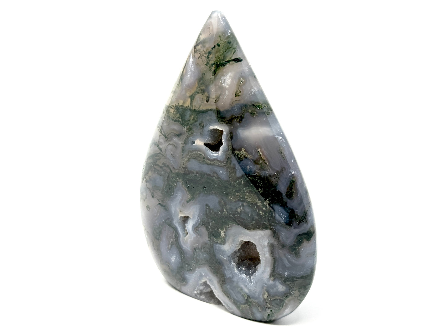 Druzy Moss Agate Crystal Freeform 11.7cm