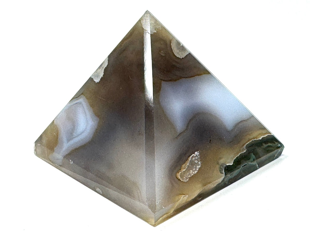 Moss Agate Crystal Pyramid 6.3cm