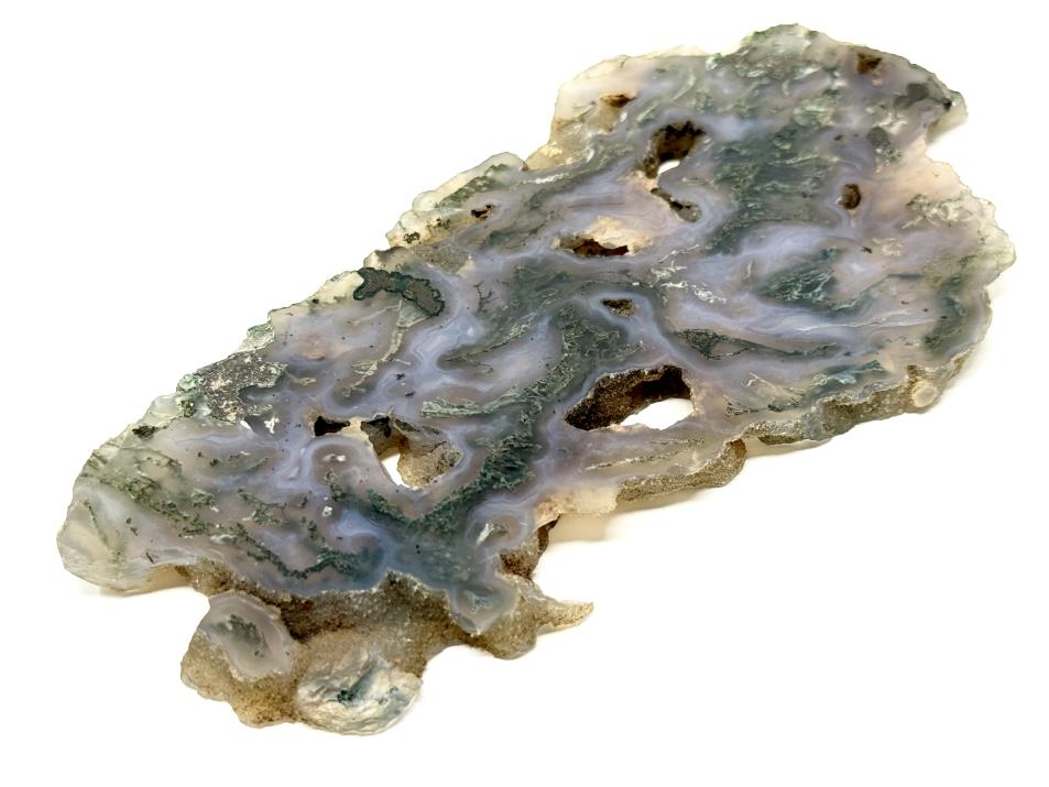 Large Druzy Moss Agate Crystal Slice 18.5cm