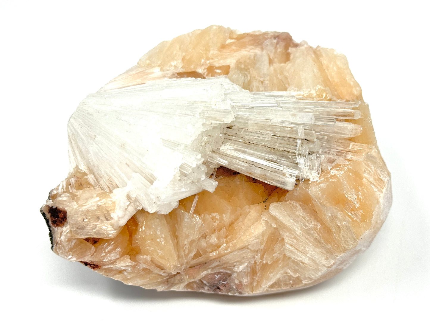 Natural Zeolite Crystal Scolecite on Stilbite 10.5cm