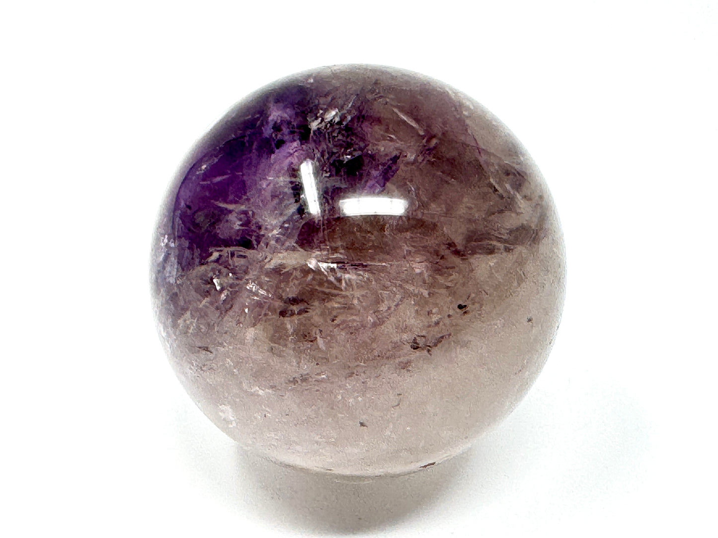 Large Amethyst Phantom Quartz Crystal Sphere 6.6cm