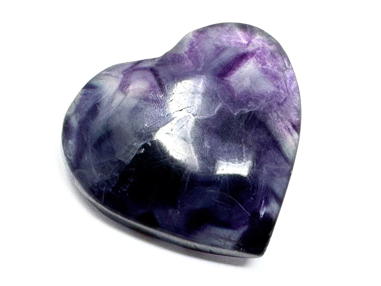 Purple Fluorite Crystal Heart 6cm