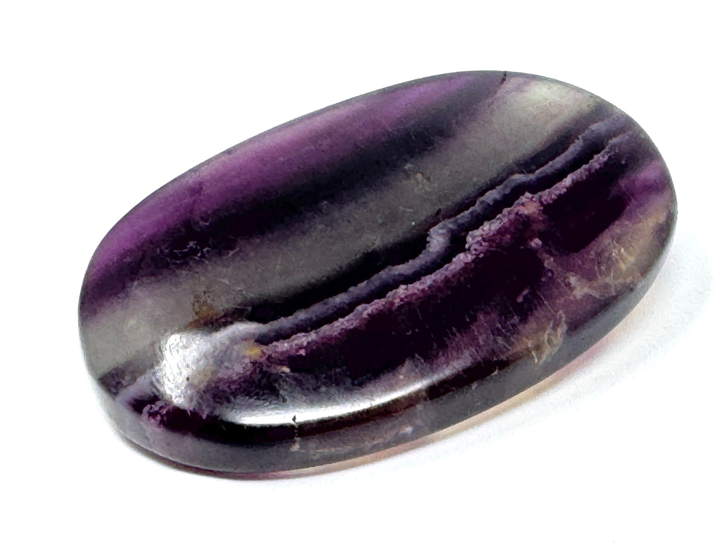 Purple Rainbow Fluorite Crystal Pebble 6.4cm