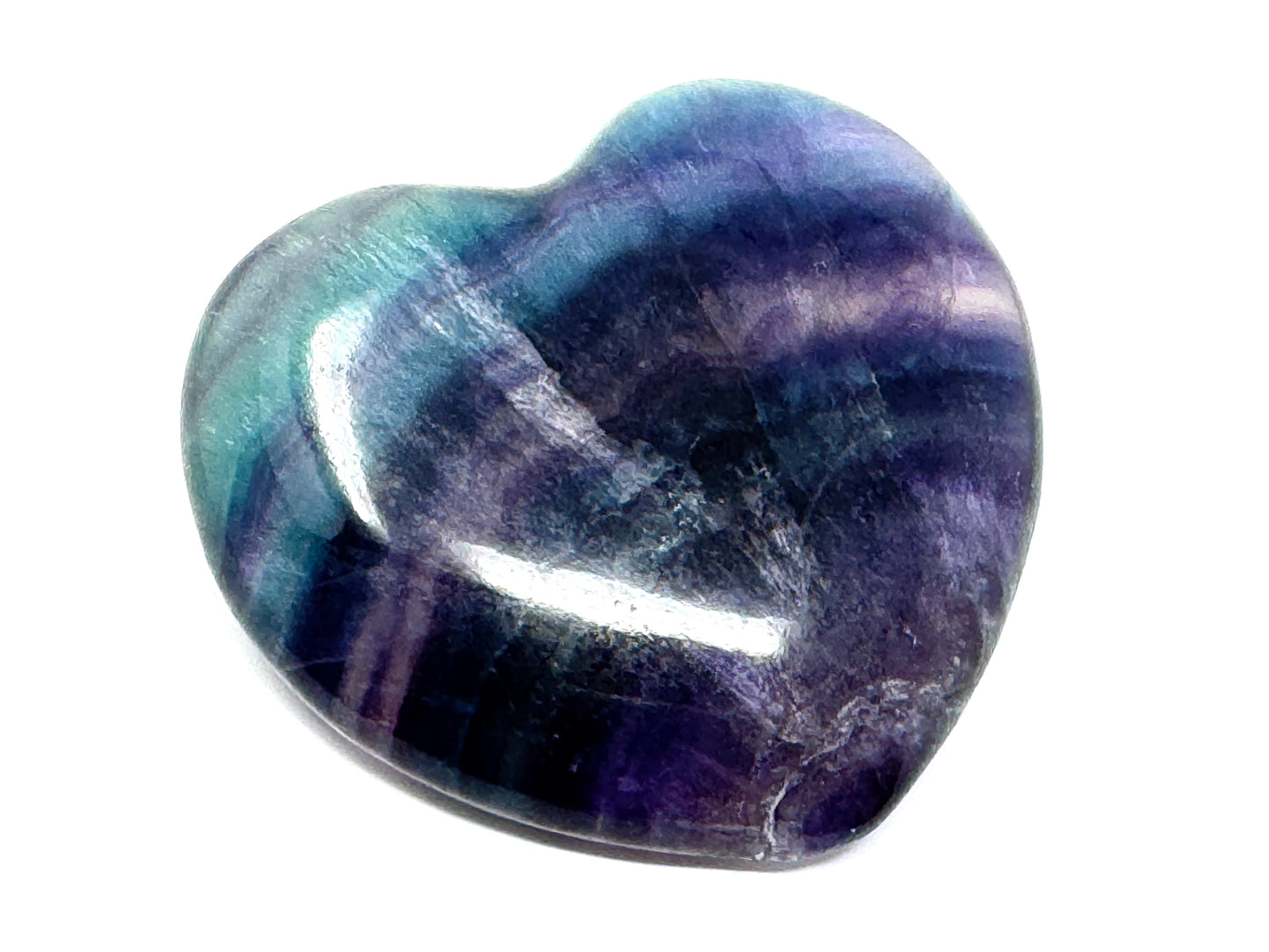 Large Rainbow Fluorite Crystal Heart 8cm