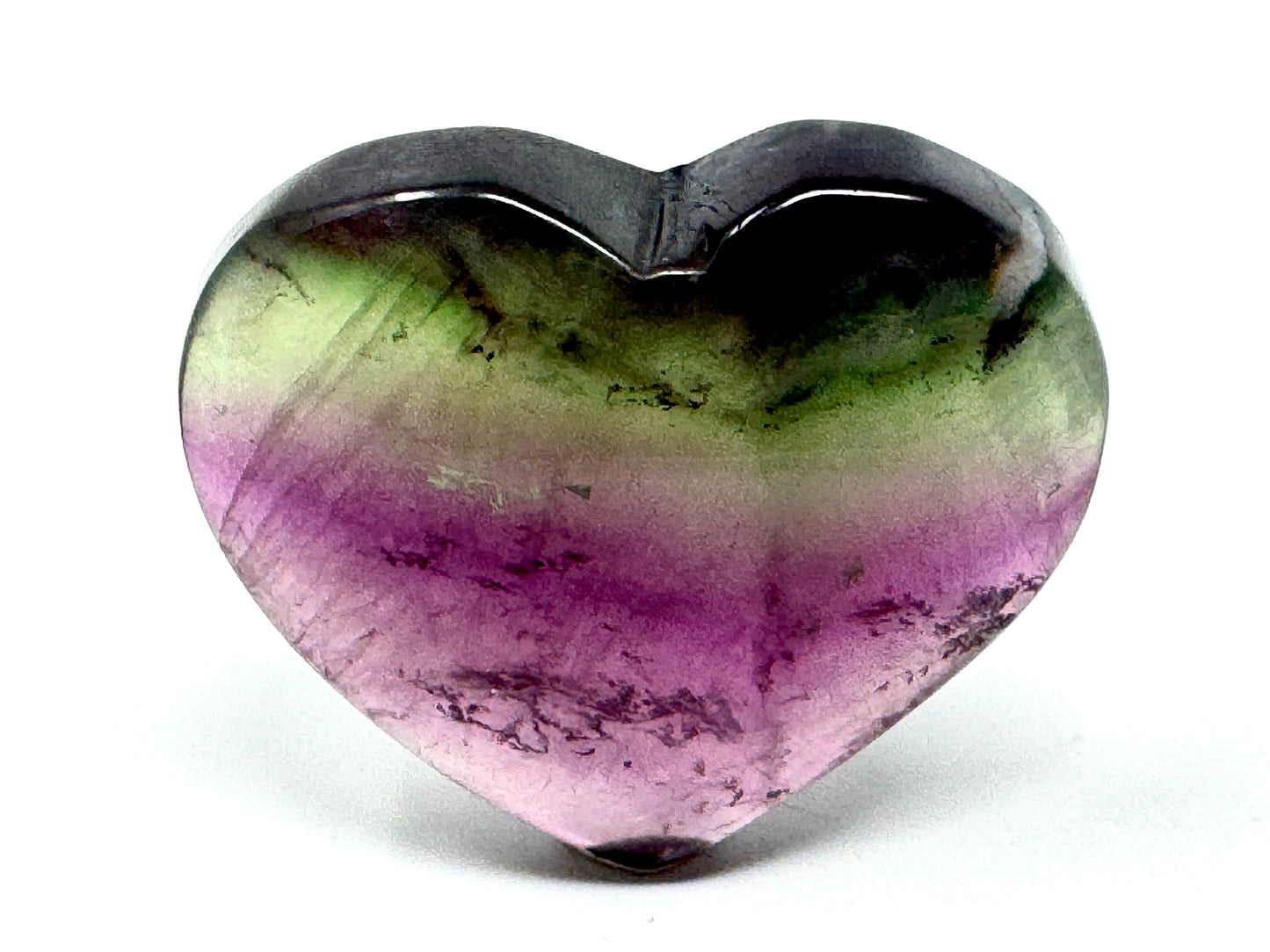 Rainbow Fluorite Crystal Heart 6cm