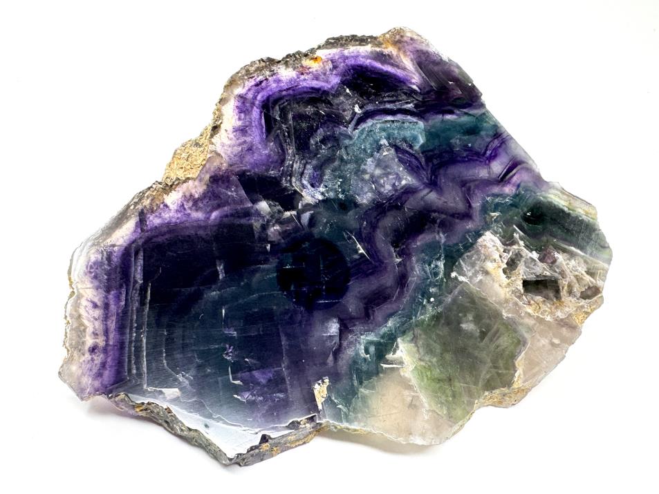 Large Rainbow Fluorite Crystal Slice 15.4cm