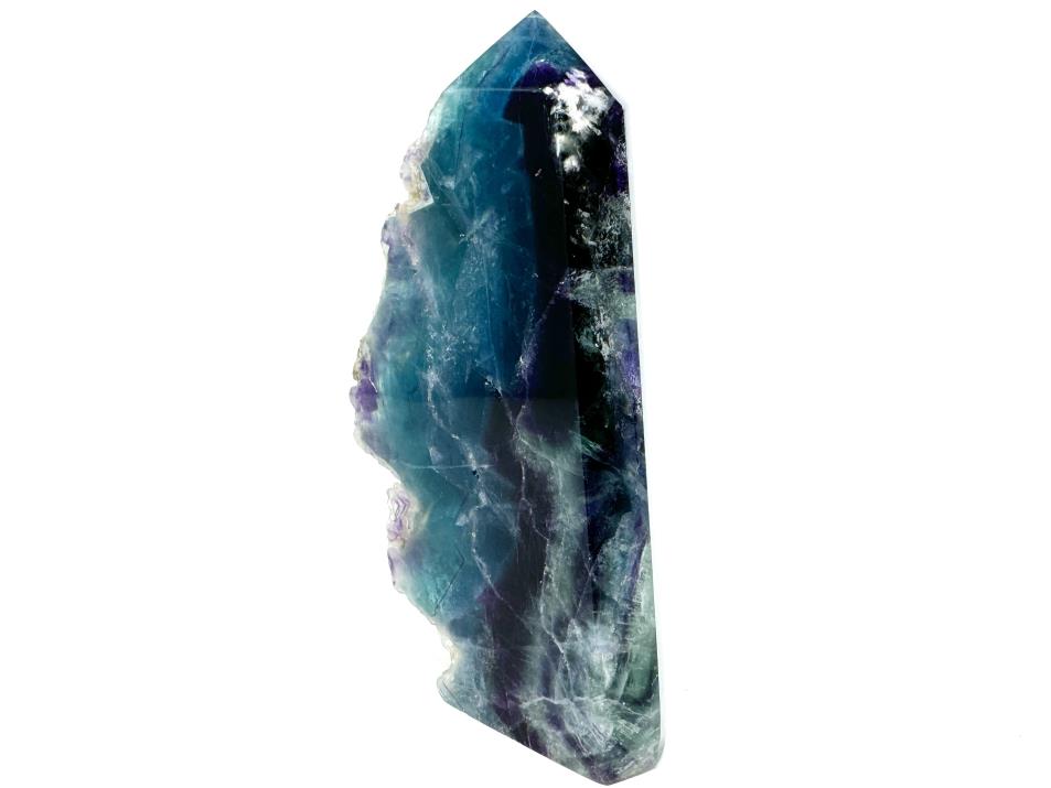 Large Rainbow Fluorite Crystal Wave Point 15.8cm