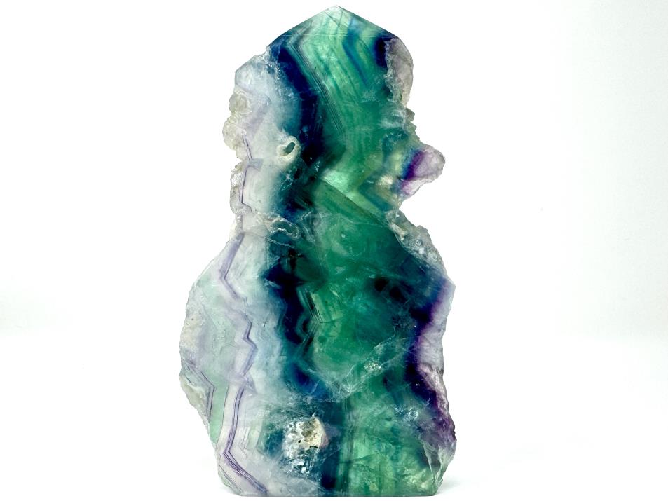 Large Rainbow Fluorite Crystal Wave Point 15.5cm