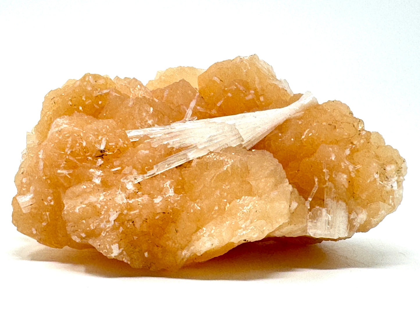Natural Zeolite Crystal Scolecite on Stilbite 10.3cm