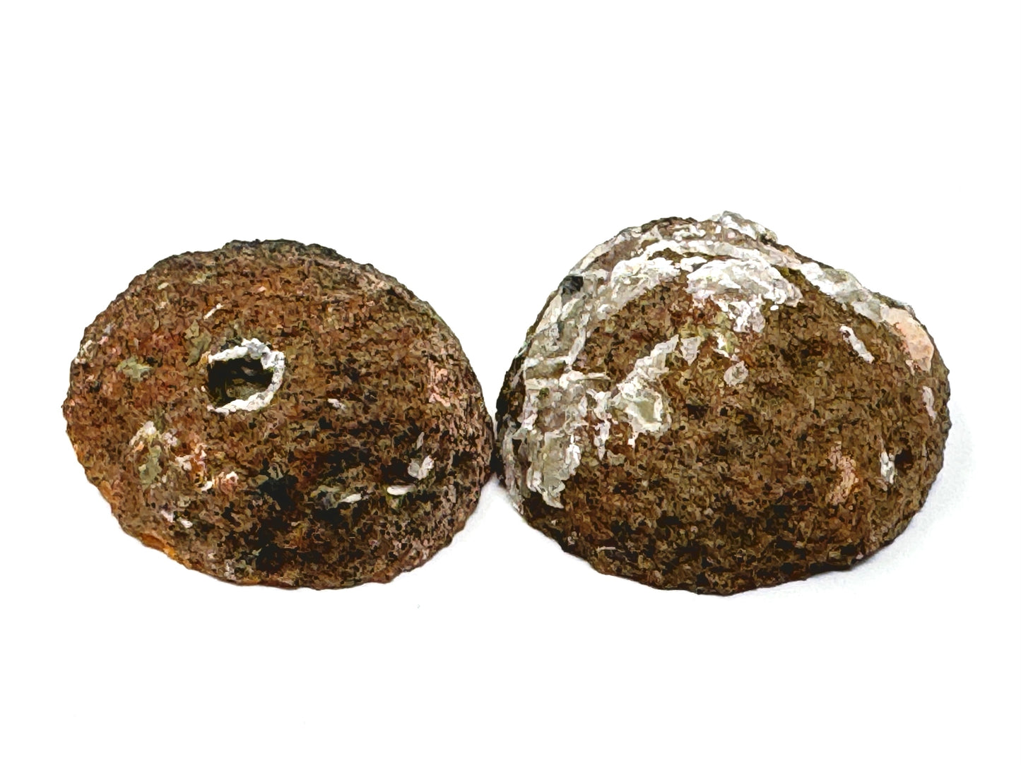 Natural Warring States Agate Geode Pair With Druzy Crystals 4.3cm