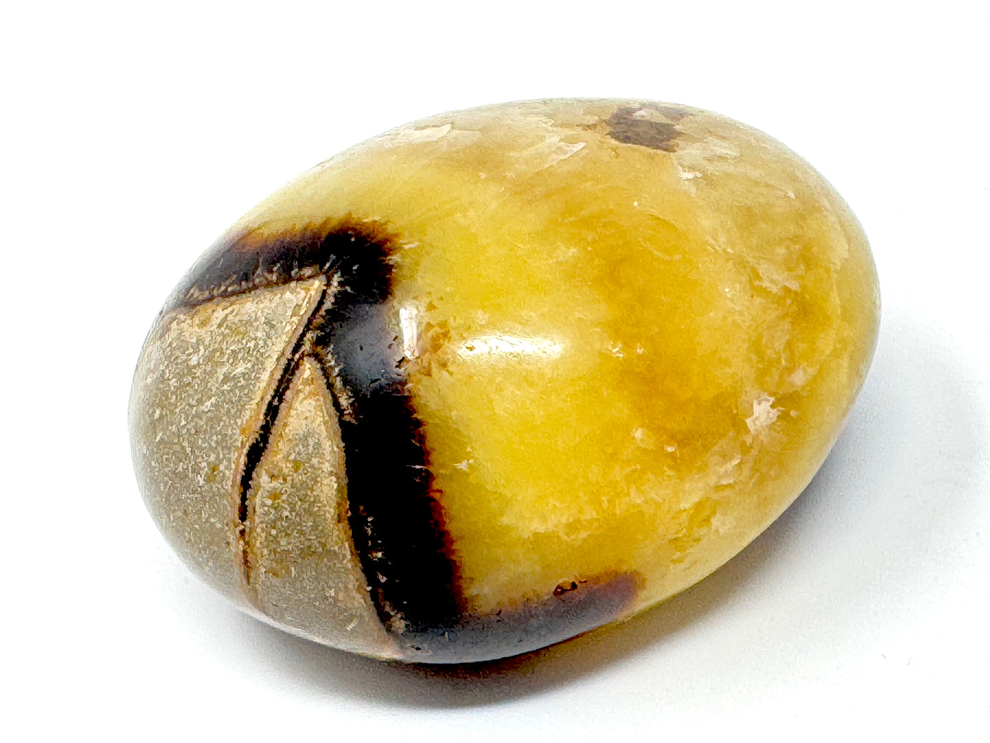 Yellow Septarian Crystal Pebble 5.8cm