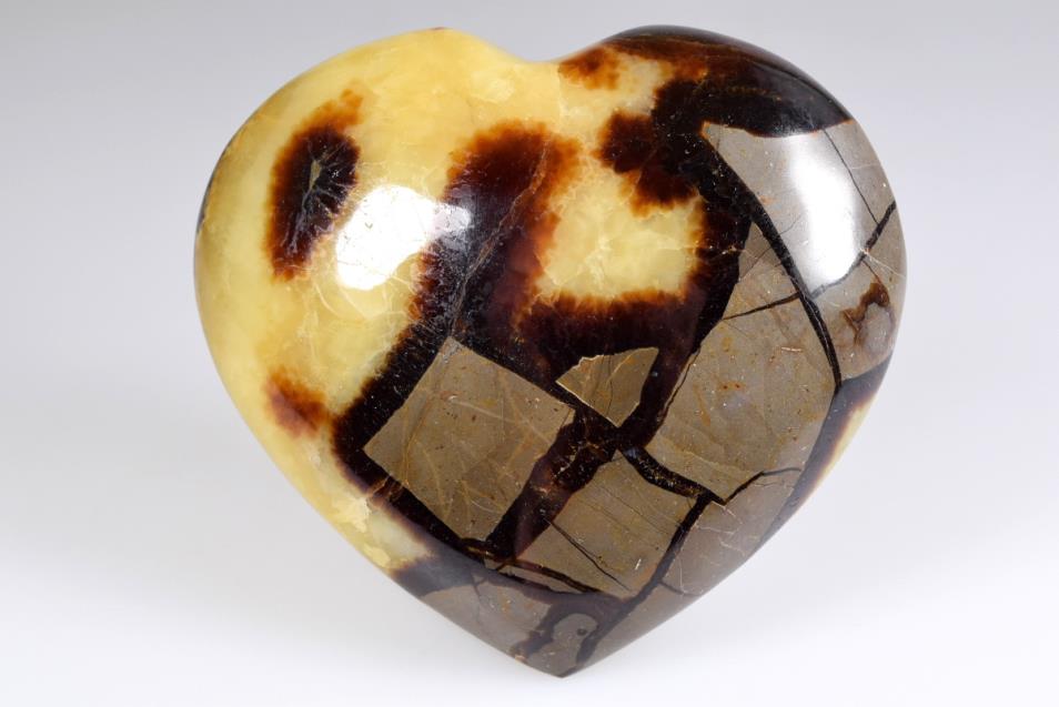 Large Yellow Septarian Crystal Heart 9.5cm