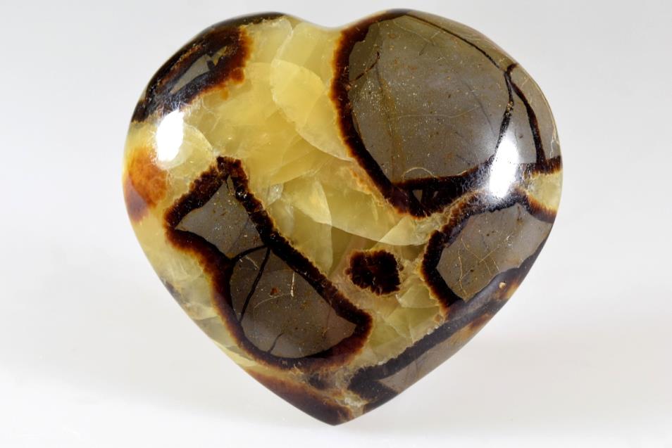 Large Yellow Septarian Crystal Heart 9.2cm