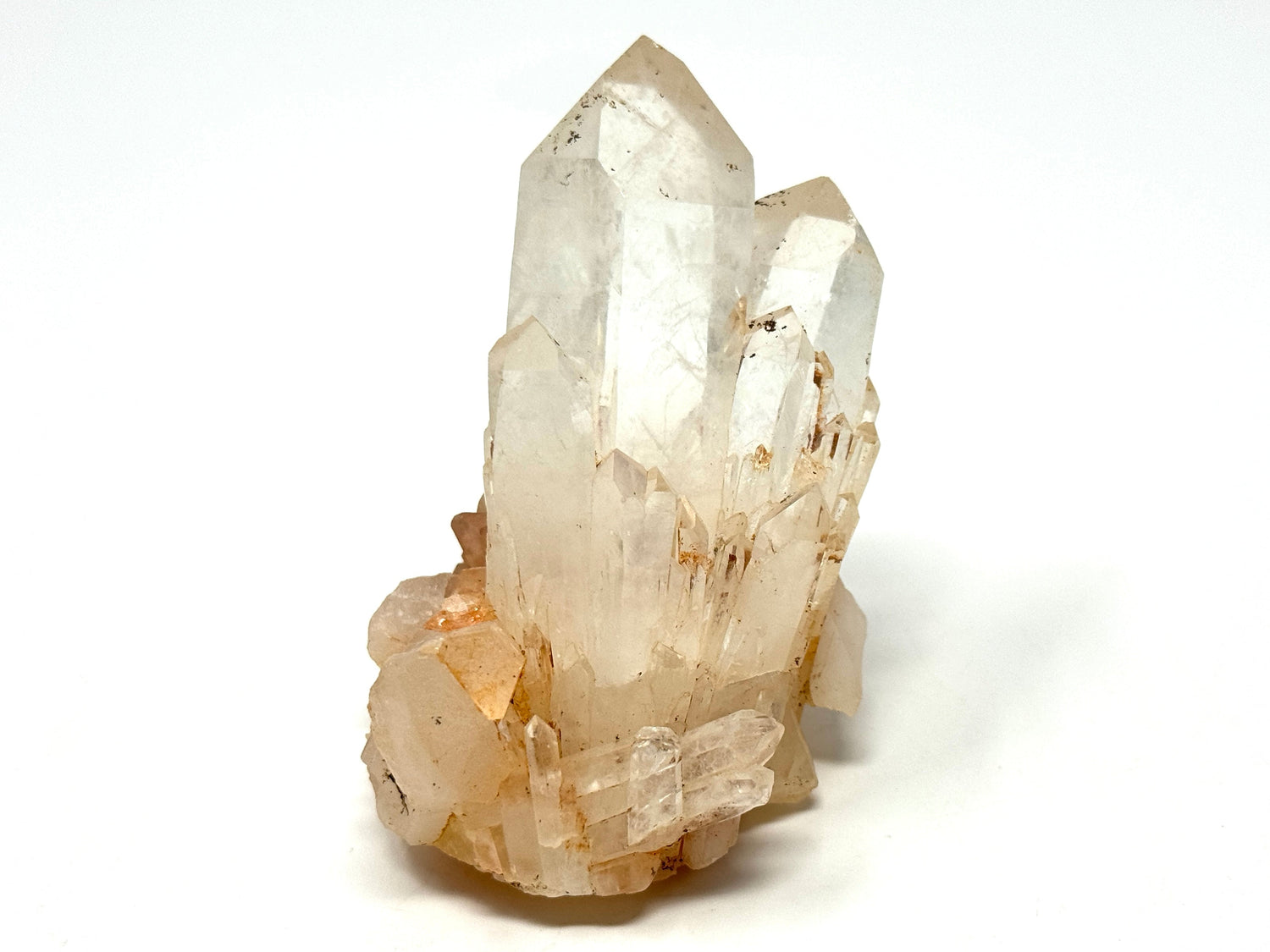 Natural clear quartz crystal group