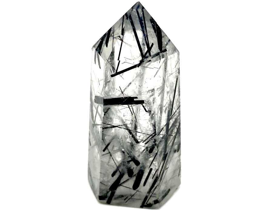 Quartz With Tourmaline Single Terminated Crystal Points For Sale