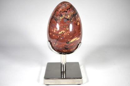 Large Dendritic Fancy Jasper Mounted Crystal Egg 21.5cm