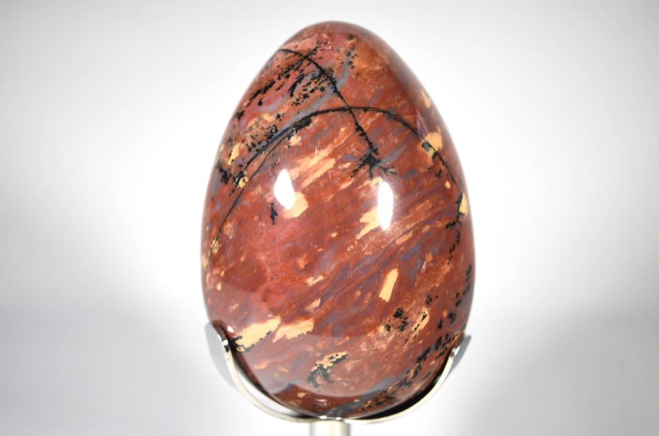 Large Dendritic Fancy Jasper Mounted Crystal Egg 21.5cm