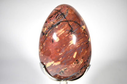 Large Dendritic Fancy Jasper Mounted Crystal Egg 21.5cm