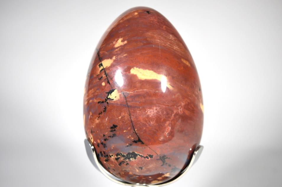 Large Dendritic Fancy Jasper Mounted Crystal Egg 21.5cm