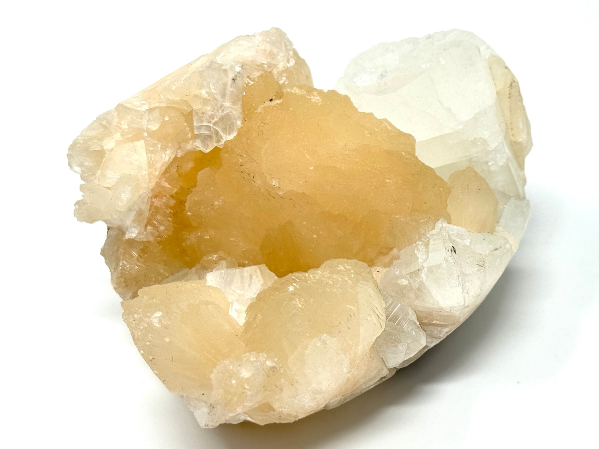 Natural Zeolite Crystal With Stilbite And Apophyllite 10.5cm
