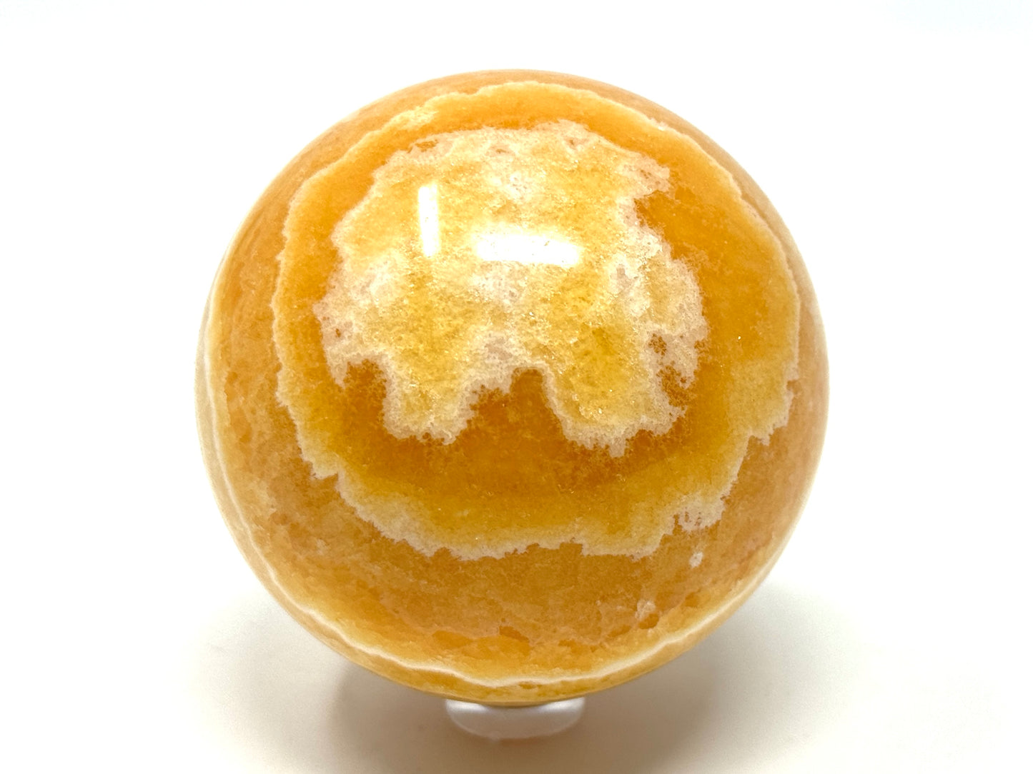 Banded Orange Calcite Crystal Sphere 6.7cm