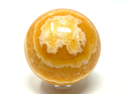 Banded Orange Calcite Crystal Sphere 6.7cm
