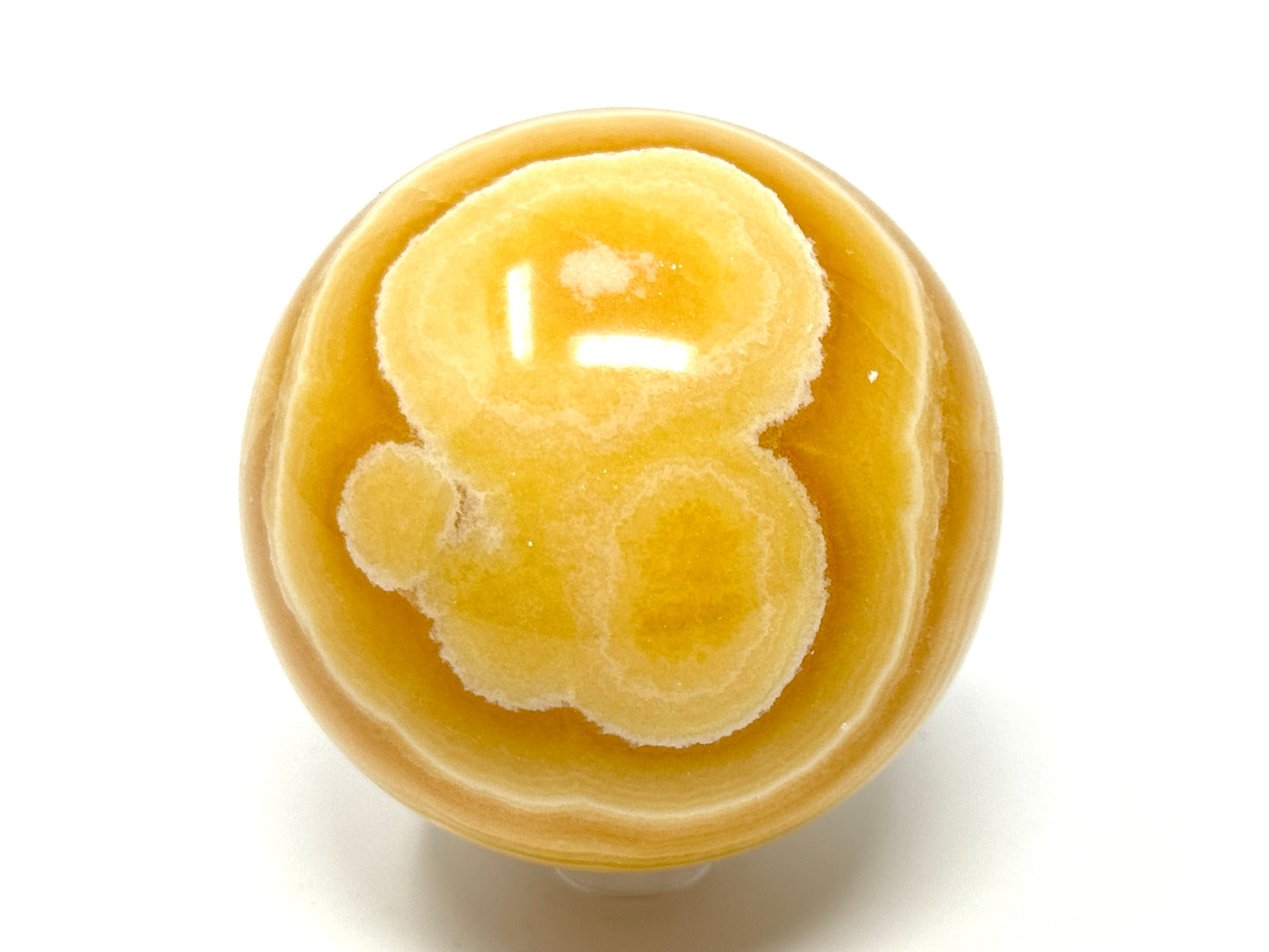 Banded Orange Calcite Crystal Sphere 6.7cm