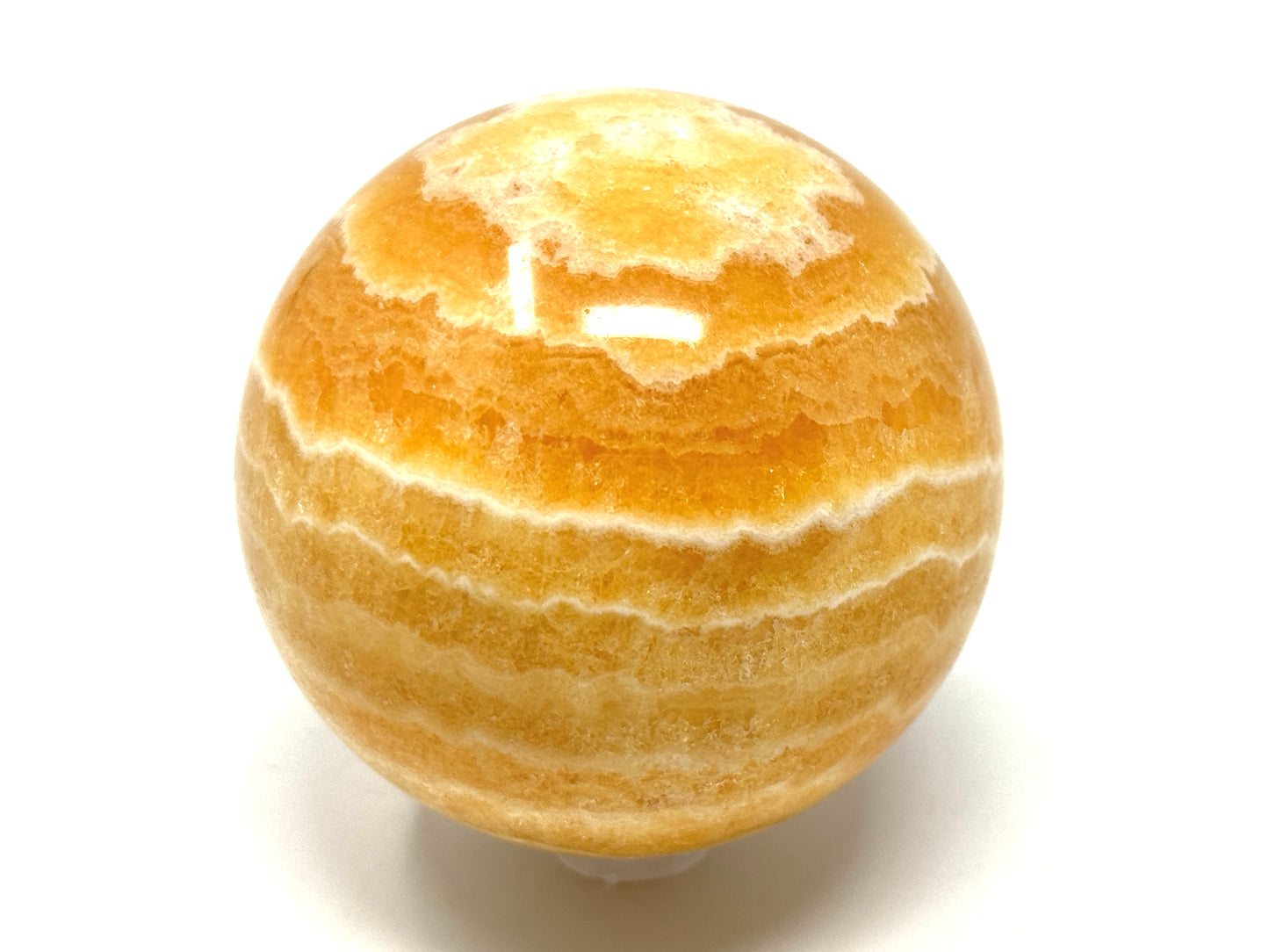 Banded Orange Calcite Crystal Sphere 6.7cm