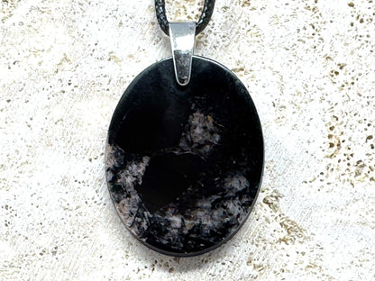 Black Tourmaline Pendant oval 3.4cm